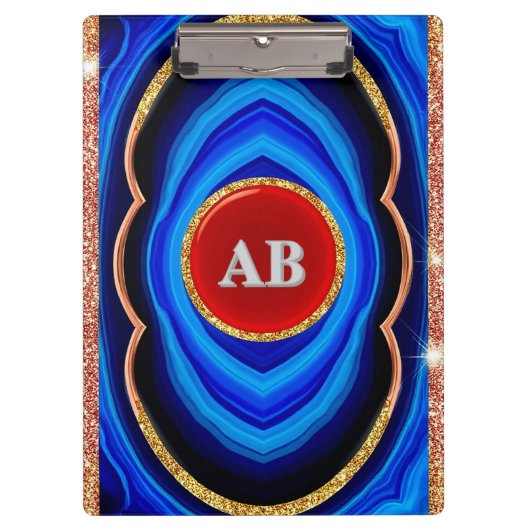 Porte-bloc Conception Géométrique Abstraite avec Bleu Rouge e (Devant)
