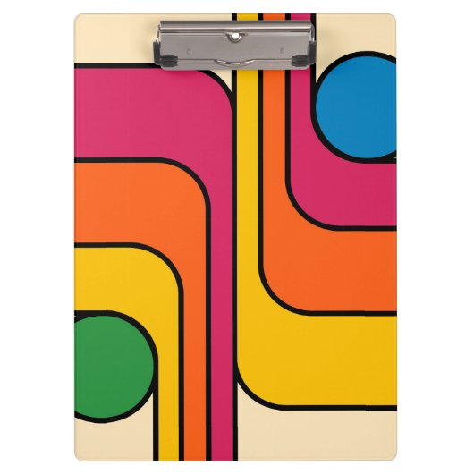 Porte-bloc Conception géométrique de style rétro années 70 Mo (Devant)