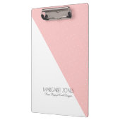 Porte-bloc Conception géométrique moderne rose et blanc (Gauche)