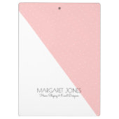 Porte-bloc Conception géométrique moderne rose et blanc (Dos)