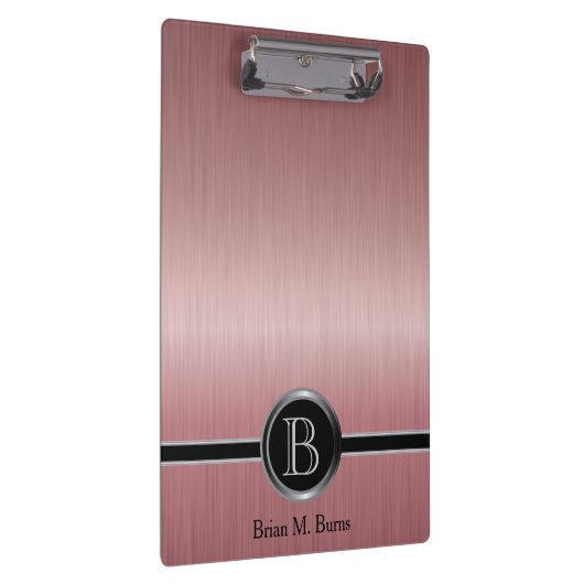 Porte-bloc Conception Monogramme Exécutif - Ruby Brush Steel (Swatch)