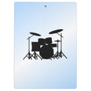 Porte-bloc Conception Musicale Bleue de Batterie