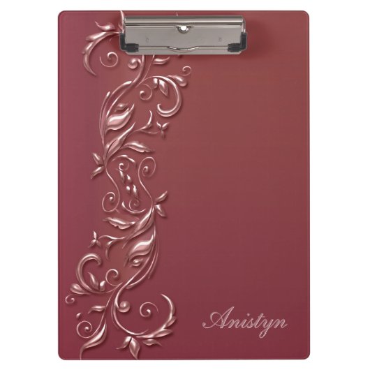 Porte-bloc Conception Ornée de Rose Gold Élégante (Devant)