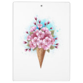Porte-bloc Cône rose Sakura crème glacée gaufre (Dos)