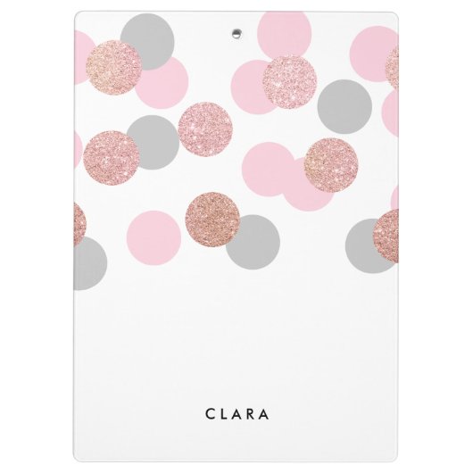 Porte-bloc confettis roses élégants de rose en pastel de (Dos)