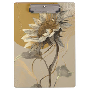 Porte-bloc Contour de tournesol minimaliste neutre