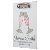 Porte-bloc Coordinateur Wedding planner en verre de Champagne (Gauche)