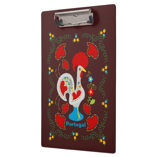 Porte-bloc Coq traditionnel de Barcelos en blanc (Gauche)