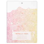 Porte-bloc Corail rose Élégant Artiste Nom personnalisé (Dos)