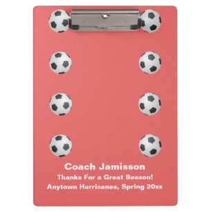 Porte-bloc Coral Pink, Thank You Soccer Coach, nom,
