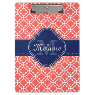 Porte-bloc Coral What Marocain Motif Marine Monogramme