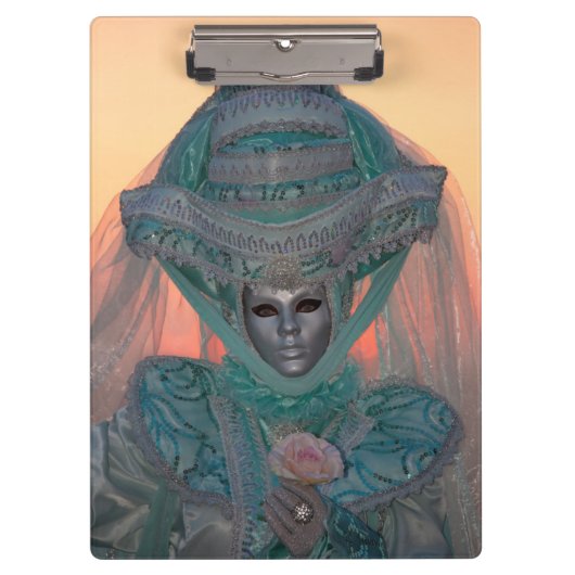 Porte-bloc Costume de Carnaval Bleu, Venise (Devant)