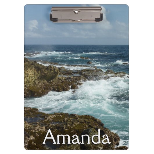 Porte-bloc Côte rocheuse d'Aruba et océan bleu (Devant)