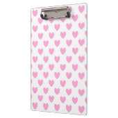Porte-bloc Coton Candy Pink coeurs sur blanc (Gauche)