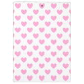 Porte-bloc Coton Candy Pink coeurs sur blanc (Dos)