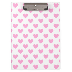 Porte-bloc Coton Candy Pink coeurs sur blanc