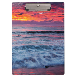 Porte-bloc Coucher de soleil sur les vagues de l'océan, Calif