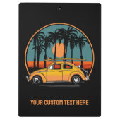 Porte-bloc Coucher de soleil Tropical de texte personnalisé (Dos)