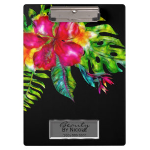 Porte-bloc Couleur Vif Fleurs Tropicales Feuilles d'Hibiscus