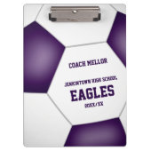 Porte-bloc couleur violet blanc de l'équipe entraîneur de foo (Devant)