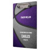 Porte-bloc couleur violet gris de l'équipe nom de l'entraîneu (Gauche)