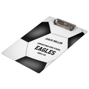 Porte-bloc couleurs d'équipe noir blanc entraîneur de footbal