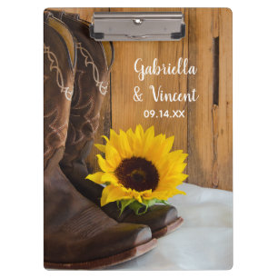 Porte-bloc Country Sunflower Western Mariage Planning