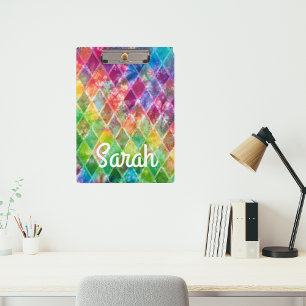 Porte-bloc Coupe d'aquarelle personnalisée Neon Rainbow Dye A