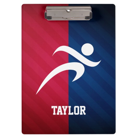 Porte-bloc Coureur ; rouge, blanc et bleu (Devant)