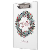 Porte-bloc Couronne de Noël Croire typographie monogramme (Gauche)