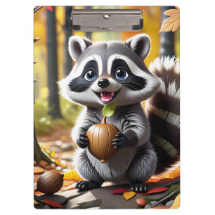 Porte-bloc Coute Kawaii style Raccoon Autumn Cadre