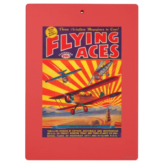 Porte-bloc Couverture de magazine d'as de vol (Dos)