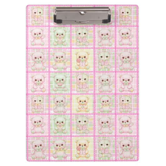 Porte-bloc Couverture ourson patchwork mignon sans couture (Devant)