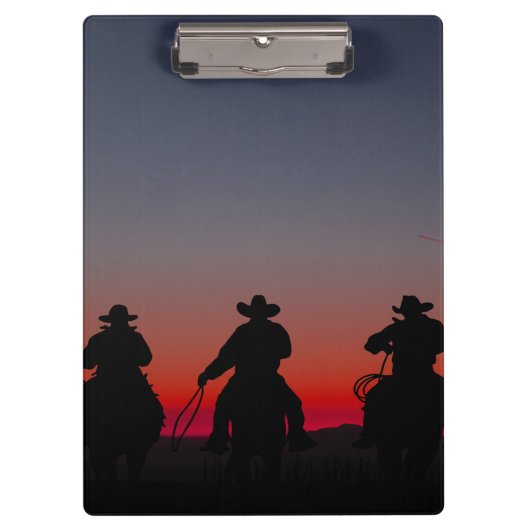 Porte-bloc cowboy au coucher du soleil (Devant)