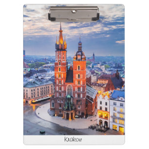 Porte-bloc Cracovie nuit en Pologne