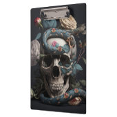 Porte-bloc Crâne avec serpent et fleurs (Gauche)