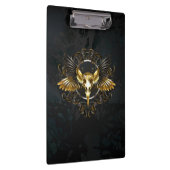 Porte-bloc Crâne d'oiseau doré sur fond noir (Swatch)