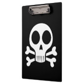 Porte-bloc crâne effrayant sur fond noir (Gauche)