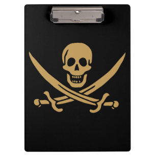 Porte-bloc Crâne et Cutlass d'or aztèque Pirate Calico Jack