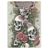 Porte-bloc Crâne et Rose (Devant)