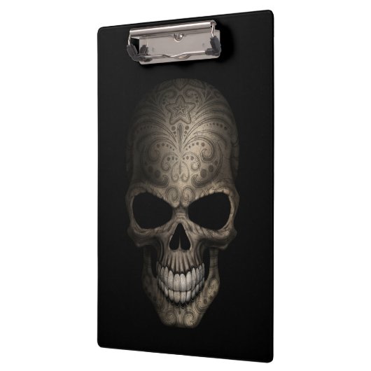 Porte-bloc Crâne foncé décoré (Gauche)