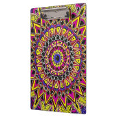 Porte-bloc Crayon de couleur violet jaune Mandala (Gauche)