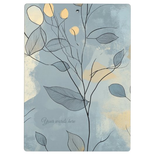 Porte-bloc Create Your Own Deep Blue Floral Minimalist (Dos)