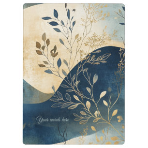 Porte-bloc Créez Votre Propre Floral Bleu Ondulé Minimaliste