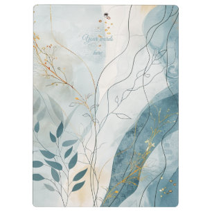 Porte-bloc Créez Votre Propre Floral Minimaliste Bleu Ondulé 