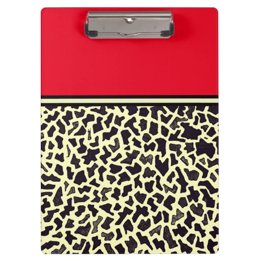 Porte-bloc Crème Rouge Léopard (Devant)