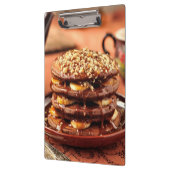 Porte-bloc Crêpes de chocolat avec les bananes et le caramel (Gauche)