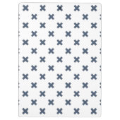 Porte-bloc Crochets bleu-gris sur blanc (Dos)