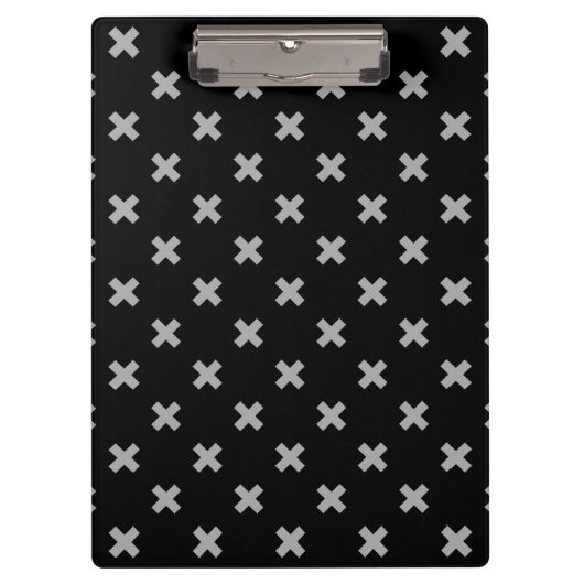 Porte-bloc Crochets gris sur le noir (Devant)