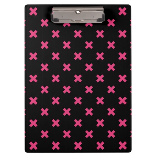 Porte-bloc Crochis Fuchsia sur noir (Devant)